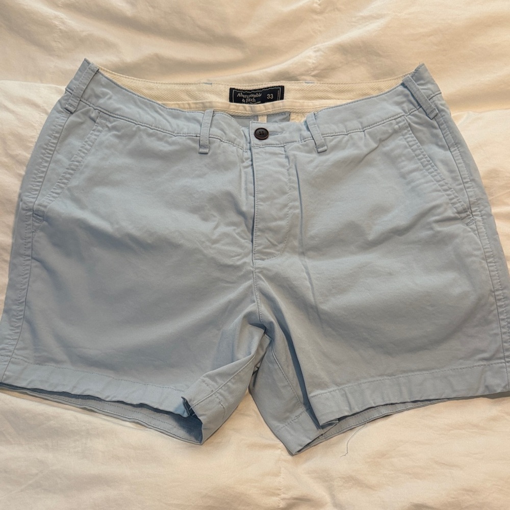 Abercrombie & Fitch Men’s Light Blue Casual Shorts - 33 5in inseam